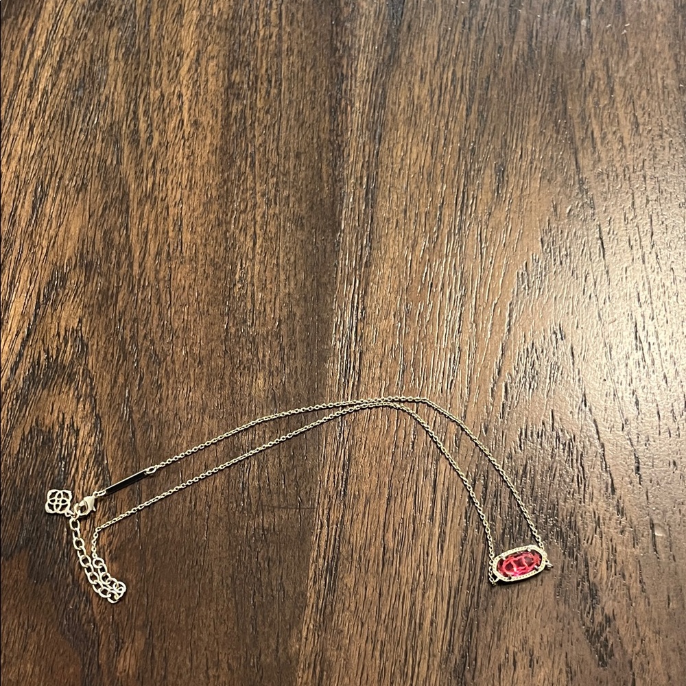 Kendra Scott Gold Necklace with Pink Pendant